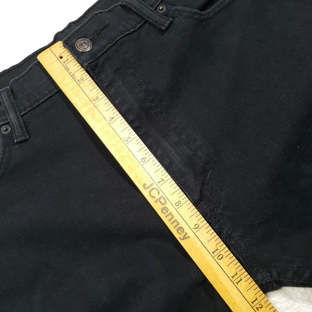 Levi's 513 Slim Straight Jeans Mens 36x32 Black Stretch Denim Pants